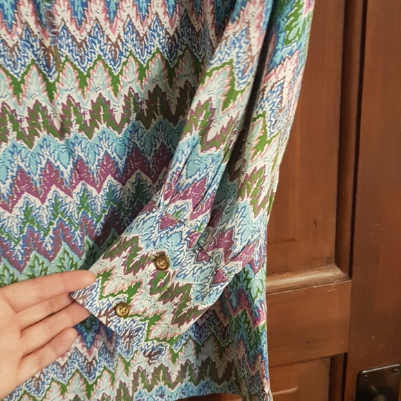 SALE!💥Vintage Lace Up Collared Top - Picture 5 of 7